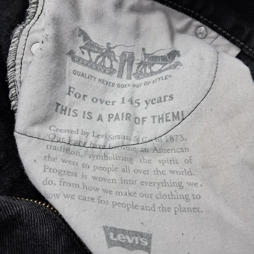 Levis 505 Regular Fit Jeans Mens‎ 38x30 Faded Black Straight Leg Denim Pants